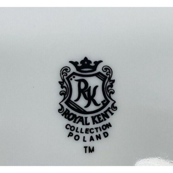 Royal Kent POLAND RKT3 Bavarian Rose Gold Trim Scallop China Salad Plates Set 4 - Picture 9 of 15